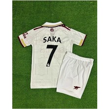 Alaturka Mix Arsenal 2025/26 Yeni Sezon Bukayo Saka Deplasman Çocuk Forması (Beyaz)