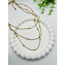 Badiva.co Üç Sıra Çelik Kolye