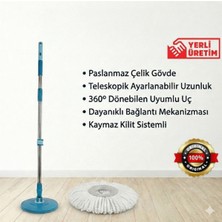 Özbience Motek Mop Turbo Orijinal Yedek Sap Kilitli, Kolay ve Güçlü Temizlik