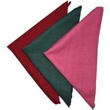 Haki Pembe ve Kırmızı Renk Üçlü Düz Bandana