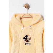 Chicsy Baby Kışlık Tatlı Disney Mickey Mouse Welsoft Bebek Tulum Kapüşonlu Çift Fermuarlı