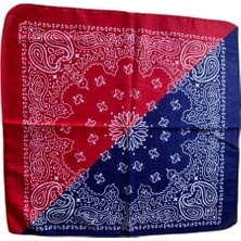 Bandana Kırmızı Mavi Desenli