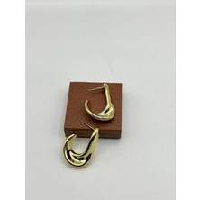 Badiva.co Özel Seri Asimetrik 14K Gold Küpe 3cm