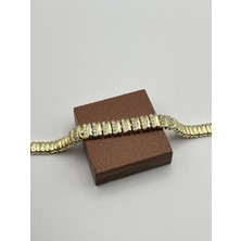 Badiva.co Xuping 14K Gold Kuyumcu Model Taşlı  Vip Bileklik (17+2)