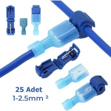 Hayat Store T Hızlı Kolay Kablo Ekleme Aparatı Konnektör Klips Klemens Mavi 25 Adet