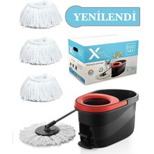 Özbience X-Maxi Yenilendi Pedallı Mop Temizlik Seti, 3 Yedek Bez Hediyeli