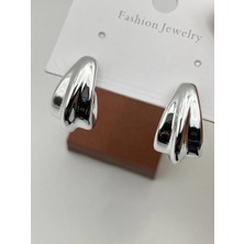 Badiva.co Özel Seri Şeritli Damla Küpe 2.5cm Silver