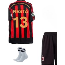 Alaturka Mix Milan 2006 Nesta 13 Kırmızı Sıyah Çocuk Taraftar Forması 4 Lü Set