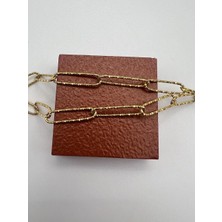 Badiva.co Çelik Desenli Ataç Kolye 42+5cm