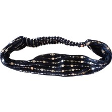 Lastikli Paraşüt Bandana Şık Parlak Taşlı