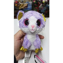 BNG STR Peluş Büyük Parlak Gözlü Mor Kedi 15 cm