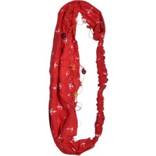 Lastikli Bandana Paraşüt Model Saç Bandı Boncuklu Çapa Desenli