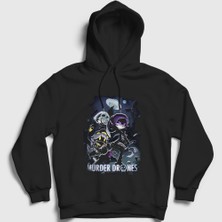 Presmono Unisex Siyah Poster Murder Drones Kapüşonlu Sweatshirt