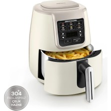 Özbience Air Pro Cook Köz Steel Xl Çelik Airfryer, 4l, 4 Kişilik, Iconic Beige