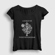 Presmono Kadın Siyah Tree A Knight Of The Seven Kingdoms T-Shirt