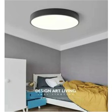 Allians Büyük Boy 24W Siyah Metal Tavan LED Panel Armatür 6500K Beyaz Işık
