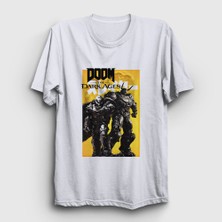 Presmono Unisex Beyaz Poster Doom The Dark Ages T-Shirt