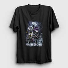 Presmono Unisex Siyah Poster Murder Drones T-Shirt