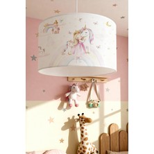 Allians Pembe Masal Dünyası Desenli Çocuk Odası Avize, Renkli ve Şık Tasarım