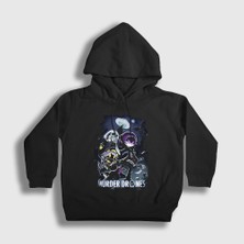 Presmono Unisex Çocuk Siyah Poster Murder Drones Kapüşonlu Sweatshirt