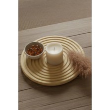 Ahşap Teslim Ahşap Gökkuşağı Desenli Oval Dekoratif Sunum Tepsisi Sunumluk Banyo Tepsisi