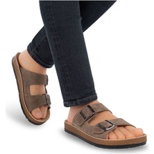 Muya , 31330-ALLEN , Anatomik Taban ,çift Tokalı ,günlük Şık Erkek Terlik