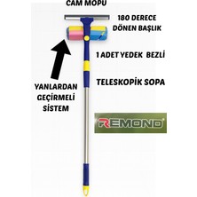 Özbience 180° Dönebilen Teleskopik Çekçekli Pratik Cam Silme Aparatı