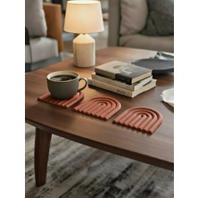 Venora Concept Modern Tasarımlı Kahverengi Bardak Altlığı Seti (3'lü) | 3D Baskı