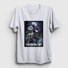 Presmono Unisex Beyaz Poster Murder Drones T-Shirt