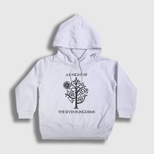 Presmono Unisex Çocuk Beyaz Tree A Knight Of The Seven Kingdoms Kapüşonlu Sweatshirt