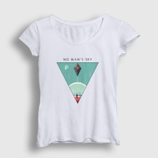 Presmono Kadın Beyaz Triangle No Man's Sky T-Shirt