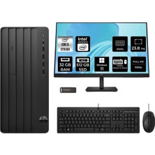 HP Pro Tower 290 G9 i5 12500 32GB RAM 512GB SSD 23.8" FHD Win11 Home B70VDATPN561 Masaüstü Bilgisayar + Per4 USB