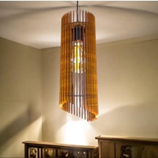 Allians Rustik Ahşap 3D Lazer Kesim Avize, Ofis ve Salon Şıklığı Için