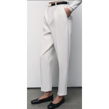 Defy Moda Kadın Yüksek Bel Kemer Dahil Hacuc Pantolon