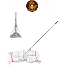 Özbience Çift Kovalı Temizlik Seti, Metal Mop Yaylı Sap ve 350 G Islak Mop