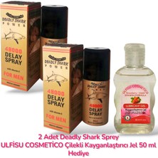 ULFİSU COSMETİCO Deadly Shark Sprey 40 ml 2 Adet - Deadly Shark Geçiktıriçı Sprey , Çilekli 50 ml Kayganlastirici Jel Hediye