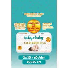 Baby&Baby 60X60CM Süper Emici Bebek Bakım Örtüsü 30'lu X2 Adet Kaydırmaz Bantlı