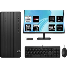 HP Pro Tower 290 G9 i5 12500 32GB RAM 1TB SSD 27" FHD FreeDOS B70VDATPN834 Masaüstü Bilgisayar + Per4 USB