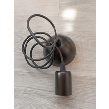 Allians E27 Siyah Duy Kılıflı 1 Metre Sarkıt Tesisat