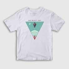 Presmono Unisex Çocuk Beyaz Triangle No Man's Sky T-Shirt