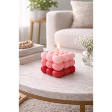 Calinda Candles Kokulu Üç Renkli Kalpli Bubble Mum