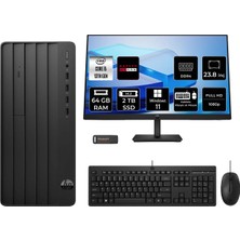 HP Pro Tower 290 G9 i5 13400 64GB RAM 2TB SSD 23.8" FHD Win11 Home B6JD6ESPN619 Masaüstü Bilgisayar + Per4 USB