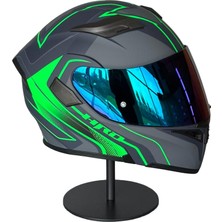 Scharf 902 Çene Açılır Motosiklet Kaskı – Güneş Gözlüklü (Rainbowgreen Vizörlü) Az Green