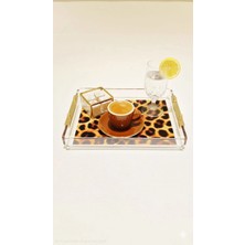 AGBTREND Leopard Tray -S- Leopar Desenli Dekorasyon ve Sunum Tepsisi