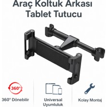 Bubitechh Universal Araç Tablet Tutucu Koltuk Arkası Telefon Tablet Standı 360° Döner Tablet Holder 4.7-12.9 Inç Siyah