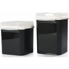 Tupperware Özel Kare 2'li 4 Lt-5.5 Lt Siyah Çok Amaçlı Saklama Kabı