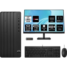 HP Pro Tower 290 G9 i5 12500 16GB RAM 1TB SSD 23.8" FHD Win11 Pro B70VDATPN622 Masaüstü Bilgisayar + Per4 USB