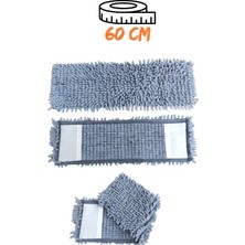 Özbience Gri Mikrofiber Makarna Mop Ucu, 60 Cm, Paspas Yedek Başlık