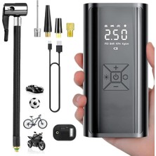 Geseus Taşınabilir Şarjlı Dijital Hava Kompresörü Hava Pompası 150 Psı, Araç, Motosiklet, Bisiklet Lastik Şişirme Pompası, POWERBANK-216