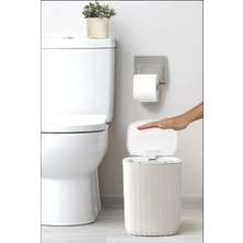 Geseus Sensörlü Otomatik Plastik Çöp Kovası 12 Litre + Deterjan Hazneli Silikon Klozet Fırçası - Oky